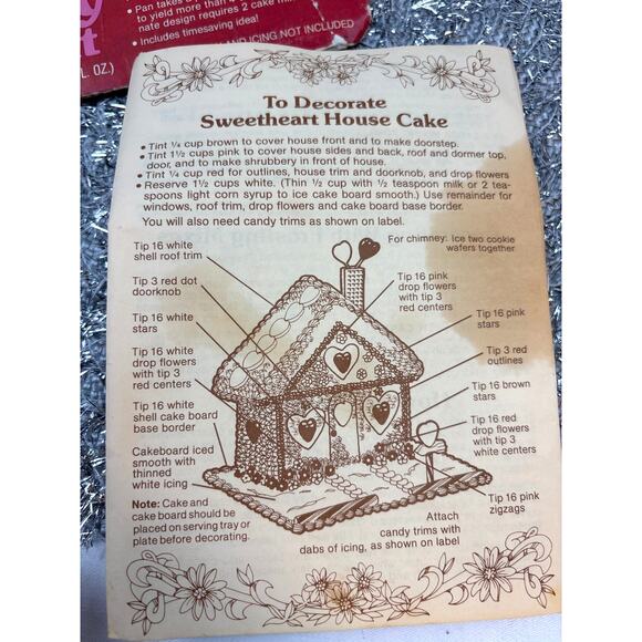 Wilton Holiday House Cake Pan Gingerbread House 1980s Christmas/Valentines Day - Picture 6 of 7